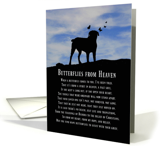 Sympathy Spiritual Poem Dog with Butterflies card (1689916)