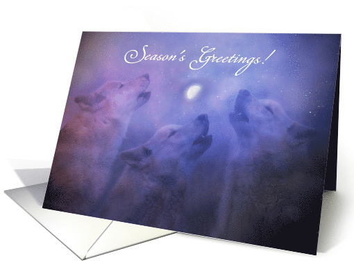 Nature Seasons Greetings with Singing Wolves and Moon... (1700188)