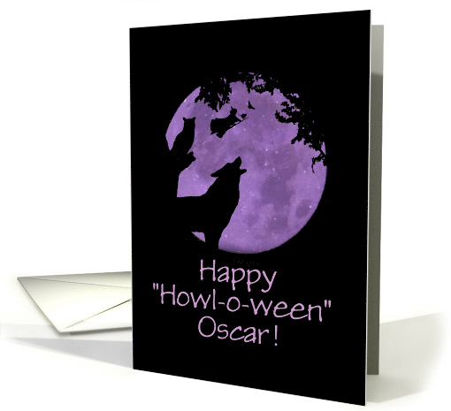 Halloween or Howloween Cute Custom Name Wolf Witch and... (1703900)