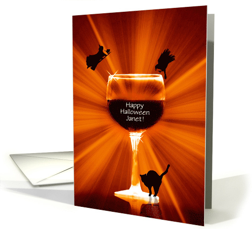 Custom Name Wine Halloween Cute and Funny with Witch... (1703916)