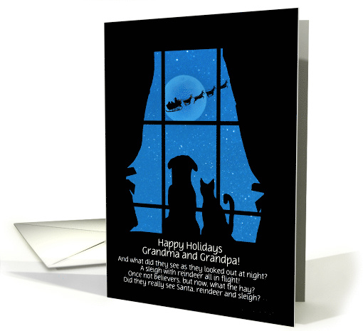 Grandparents Happy Holidays Cute Custom Text with Dog and... (1705202)