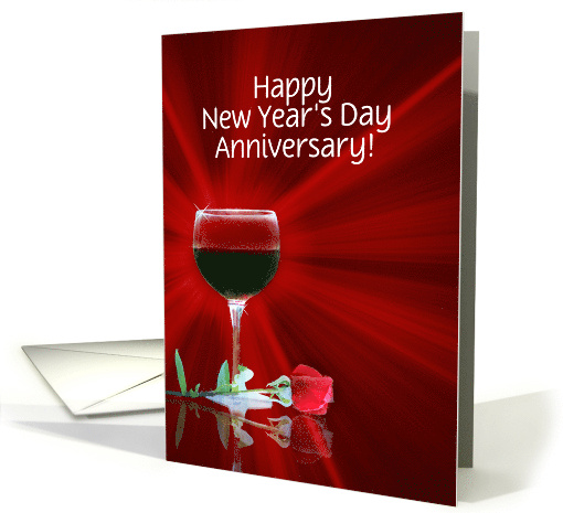 New Year's Day Anniversary Romance Glass of Red Wine and... (1705764)