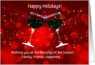 Wine Funny Customizable Cover Happy Holidays card
