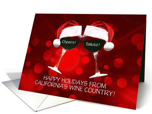 Happy Holidays from California Wine Country Red Wine Custom Cover card