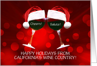 Happy Holidays from California Wine Country Red Wine Custom Cover card