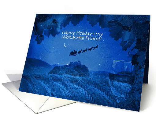 Happy Holidays Wine Vineyard Cheers For Friend Custom... (1708056)
