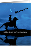 Happy Holidays from Montana Custom Cowboy and Santa card