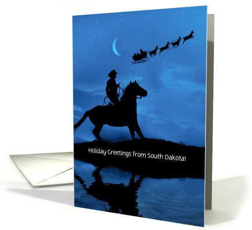 South Dakota Country Western Cowboy Custom Happy Holidays card