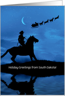 South Dakota Country Western Cowboy Custom Happy Holidays card