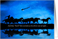 Happy Holidays Herd of Horses and Cowboy Country Western card