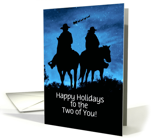 Happy Holidays Country Western To The Two of You Customizable card