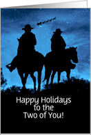 Happy Holidays Country Western To The Two of You Customizable card