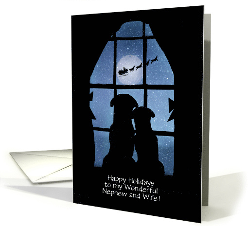 Nephew and Wife Cute Custom Happy Holidays Christmas Dogs... (1712450)