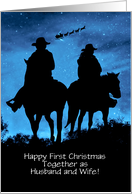 Happy First Christmas as Husband and Wife Newly Wed Country Custom card