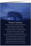 Winter Solstice Blessings Poem with Oak Tree and Moon card