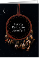 Custom Name Birthday Dream Catcher with Moon Southwestern card