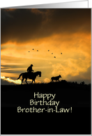 Brother in Law Happy Birthday Country Western with Cowboy Custom card