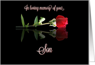 Sympathy for loss of Son Single Rose card