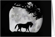 Horse and Moon Fantasy Whimsical Blank card