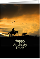 Father Dad Happy Birthday Country Western Cowboy Custom Front card