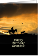 Grandpa Happy Birthday Country Western Cowboy Custom Front card