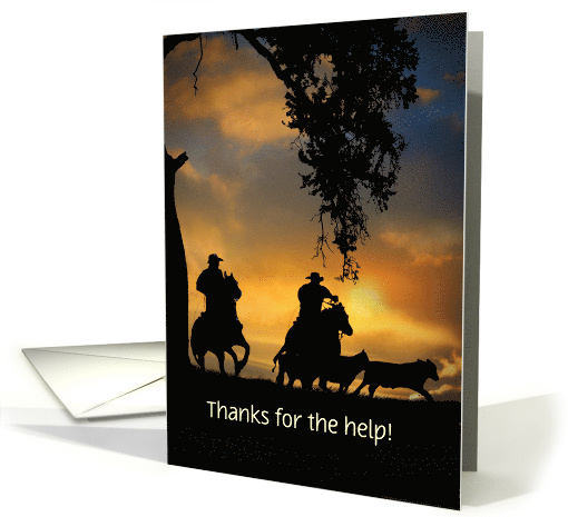 Thank You For the Help Cowboys Country Western Cattle Drive card