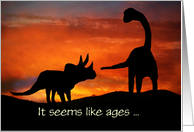 Hello Funny Dinosaur Custom Text Hi card