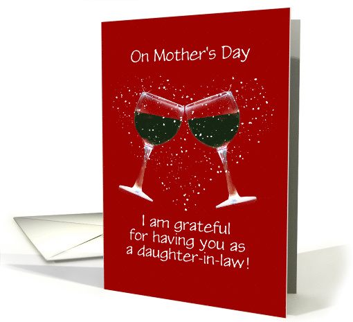 Daughter In Law Custom Cover Mothers Day with Wine card (1726348)