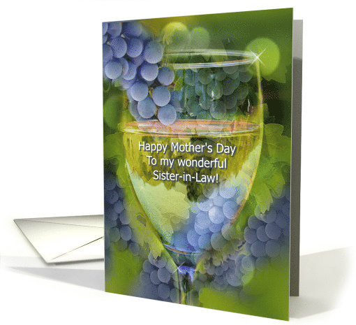 Sister in Law Funny Happy Mothers Day with Wine card (1726772)