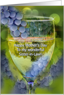 Sister in Law Funny Happy Mothers Day with Wine card