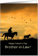 Brother in Law Fathers Day with Country Western Cowboy Customizable card