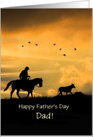 Dad Happy Father’s Day Cowboy and Steer Custom Cover card