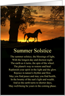 Summer Solstice Countryside with Beautiful Horse and Oak Tree in Sun card