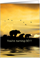 Happy 50th Birthday Cute Bears and Nature Custom Cover card