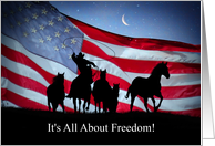 Happy Fourth of July Cowboy Country Western American Flag Horses card