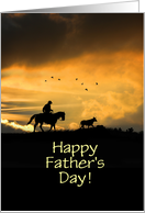 Fathers Day From Across the Miles Country Western Cowboy Custom Text card