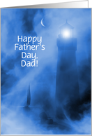 Fathers Day Sailboat Lighthouse for Dad or Father Custom Text card