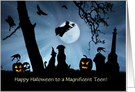 Teens Happy Halloween for Tweens and Teenager Witch Custom Text Cute card