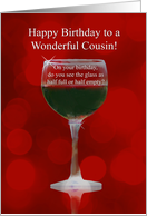 Cousin Birthday Funny Wine Cheers card