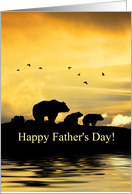 Fathers Day Cute Papa Bear and Cubs card