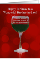 Brother in Law Funny Wine Themed Happy Birthday card