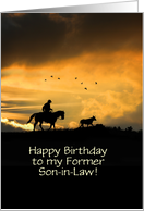 Ex Son In Law Happy Birthday Country Western Cowboy Customizable card