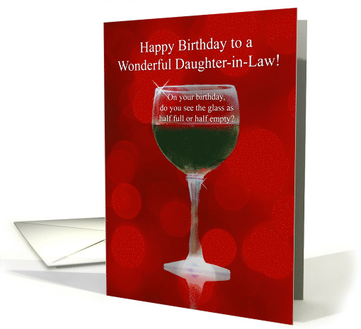 Daughter In Law Funny Wine Birthday card (1735016)