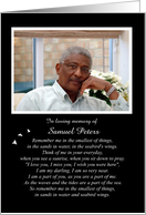 Remembrance Memorial Custom Photo and Name Spiritual Poem card
