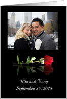 Congratulations Getting Married Wedding Custom Photo with Red Rose card