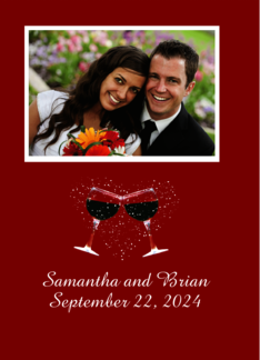 Wedding Congratulations Custom Photo and Name Card Toasting Wine