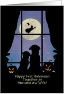 Halloween 1st as a Married Couple Husband and Wife Cute Custom Dogs card