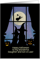 Happy Halloween Wonderful Daughter and Son In Law Cute Dogs Custom card