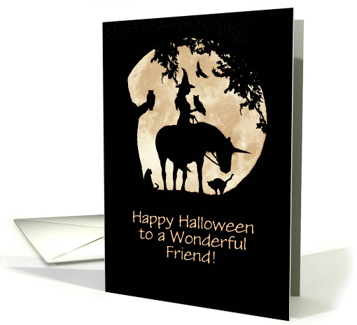Friend Happy Halloween with Witch and Familiars Unicorn... (1736608)