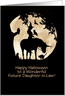 Daughter in Law to Be Cute Witch and Unicorn Custom Text card